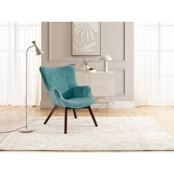 Türkiz kordbársony fotel Niko – Ropez-image-4