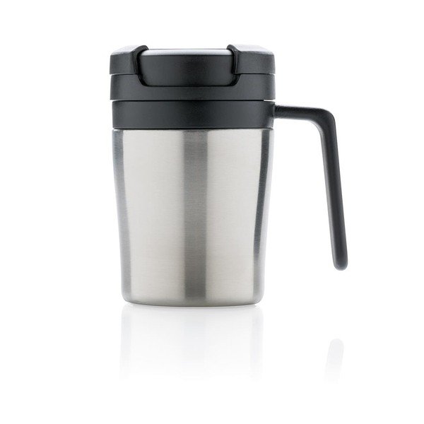 Coffee to Go ezüstszínű termo bögre füllel, 160 ml - XD Design-image-1