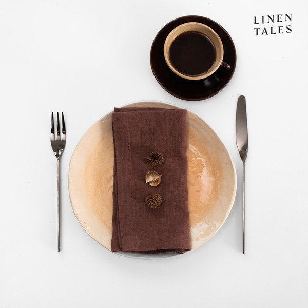 Len szalvéta szett 2 db-os 40x40 cm Chocolate – Linen Tales