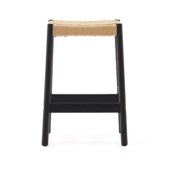 Fekete-natúr színű tölgyfa bárszék szett 2 db-os (ülésmagasság 66 cm) Yalia – Kave Home-image-2