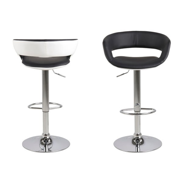 Grace 2 db fekete-fehér bárszék - Actona-image-1