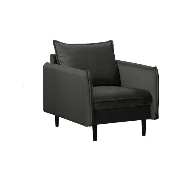 Sötétszürke bársony fotel Juli – Ropez