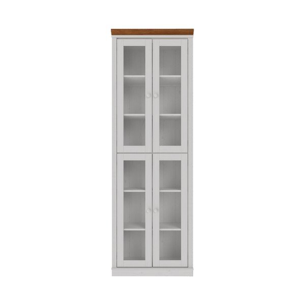Fehér-borostyán színű borovi fenyő tálalószekrény 74x223x37 cm Anita – Støraa