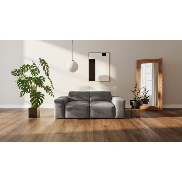 Szürke kordbársony kanapé 205 cm Fluvio – MESONICA-image-1