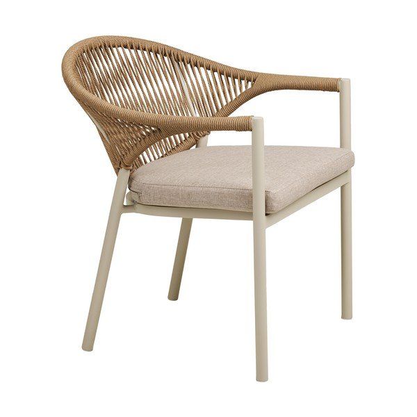 Bézs fém-párnázott kerti szék Abela – House Nordic-image-3