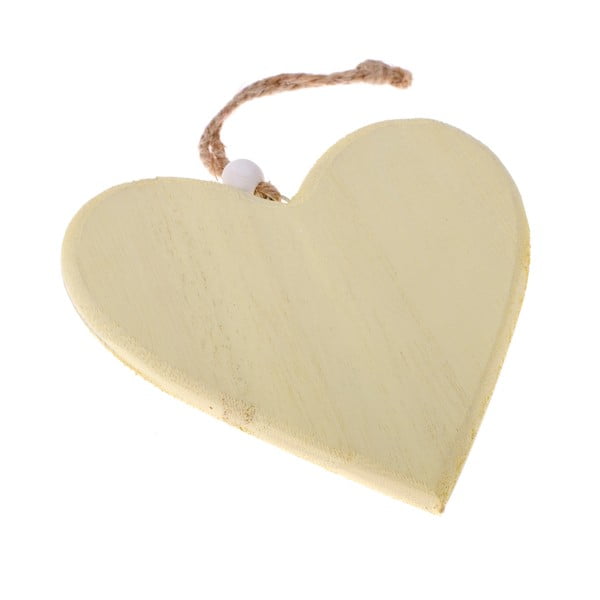 So Cute Heart sárga, függő dekoráció fából - Dakls
