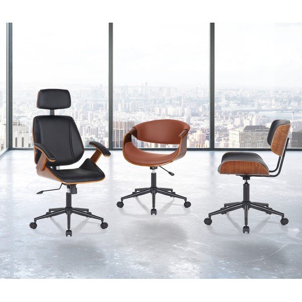 Fekete bőrutánzat irodai szék Visby – Tomasucci-image-1