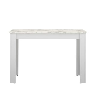 Fehér étkezőasztal márvány dekoros asztallappal 110x70 cm Nice - TemaHome France