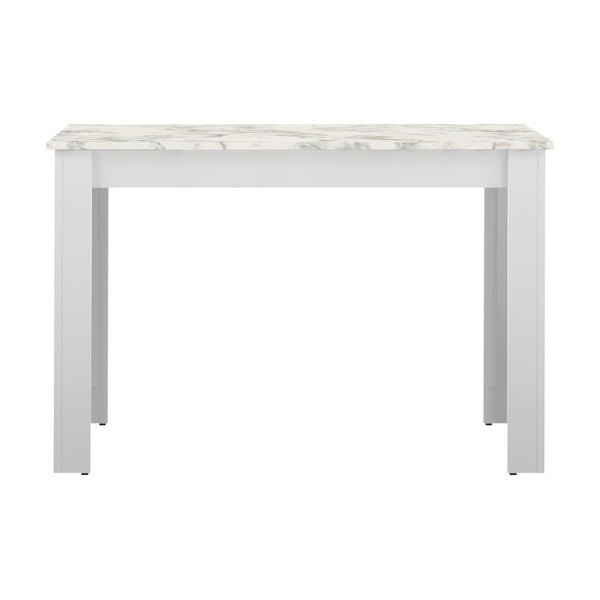 Fehér étkezőasztal márvány dekoros asztallappal 110x70 cm Nice - TemaHome 