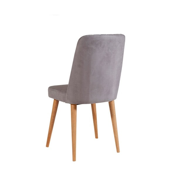 Szürke bársony étkezőszék Stormi Sandalye – Kalune Design-image-1