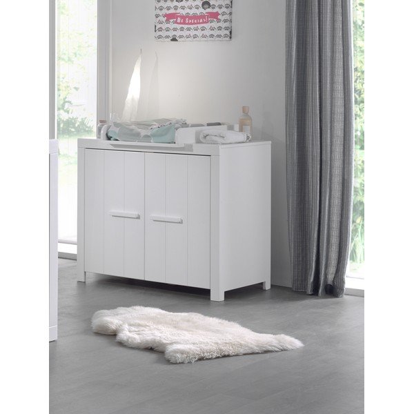 Fehér borovi fenyő alacsony gyerek komód pelenkázó feltéttel 100x96 cm ERIK – Vipack-image-1