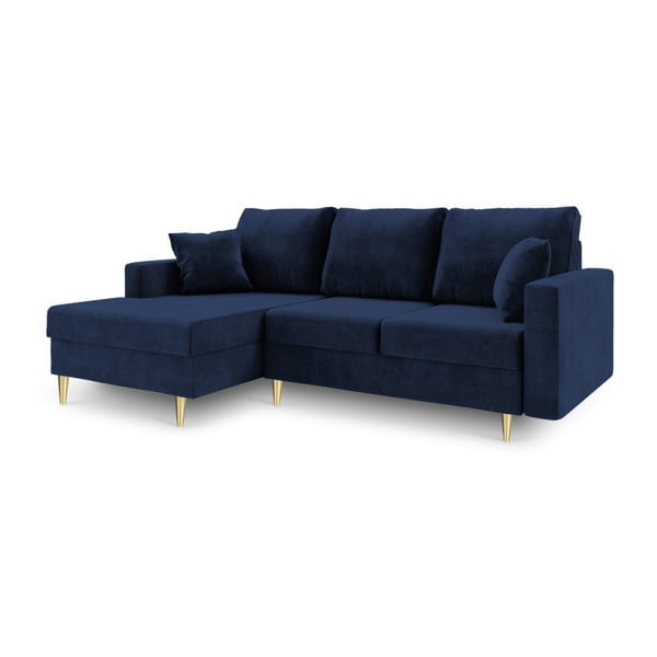 Muguet kék kinyitható kanapé tárolóhellyel, bal oldali - Mazzini Sofas