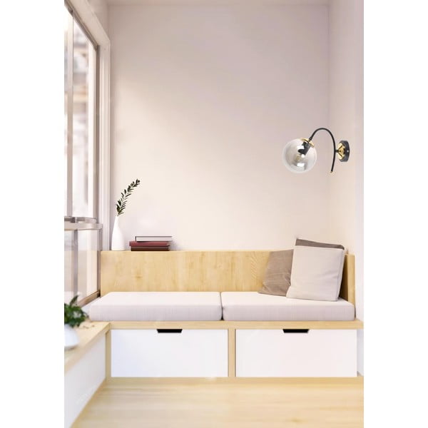 Fekete-szürke fali lámpa ø 15 cm Yoyo – Squid Lighting-image-1