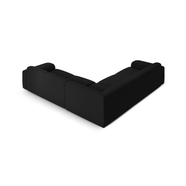 Fekete buklé sarokkanapé (variálható-L alakú) Molino – Micadoni Home-image-3