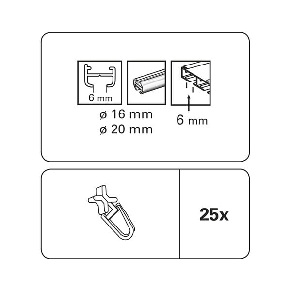 Függönysín csúszka szett 25 db-os - SP TREND-image-2
