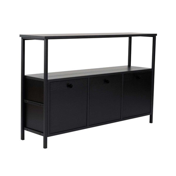 Fekete matt konzolasztal 29,5x120 cm Solace – Kalune Design-image-2