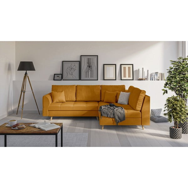 Mustársárga sarokkanapé (jobb oldali) Ariella – Ropez-image-2