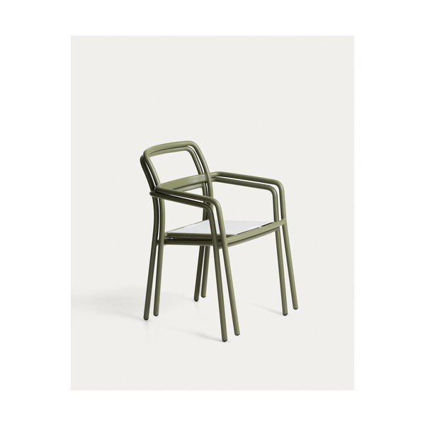 Zöld párnázott kerti szék Linosa – Kave Home-image-3