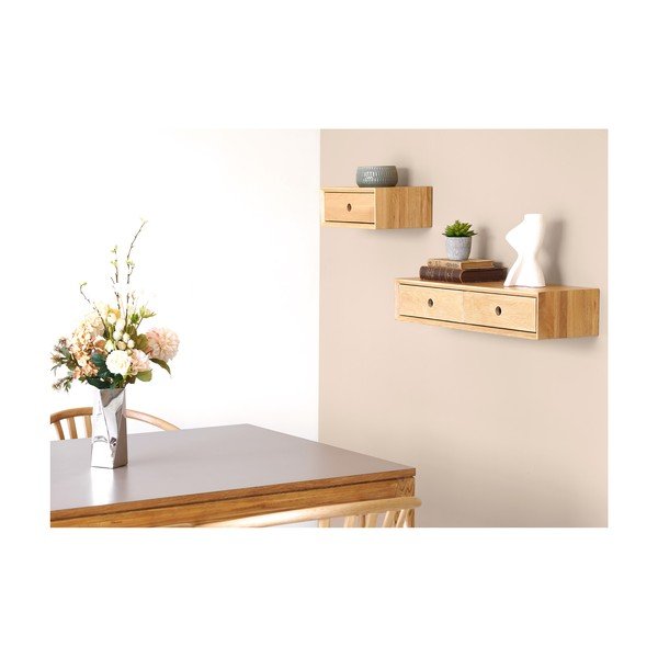 Világos natúr színű tölgyfa fali polc 40 cm Luzern – House Nordic-image-1