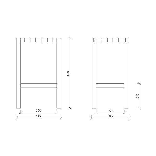 Barna tölgyfa bárszék (ülésmagasság 68 cm) Toli – noo.ma-image-4