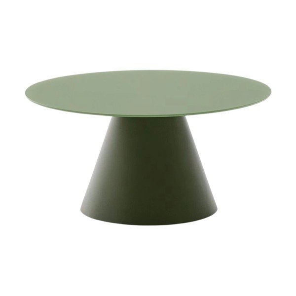 Zöld kerek dohányzóasztal üveg asztallappal ø 80 cm Wilshire – Kave Home