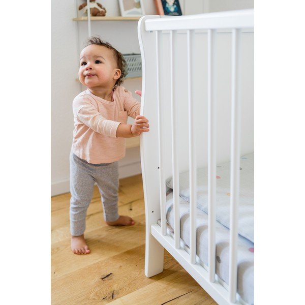 Dots szürke muszlin gyerek lepedő, 60 x 120 cm - Kindsgut-image-1