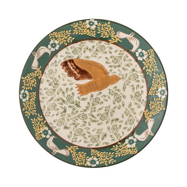 Zöld desszertes kőedény tányér ø 16 cm Hezha – Bloomingville