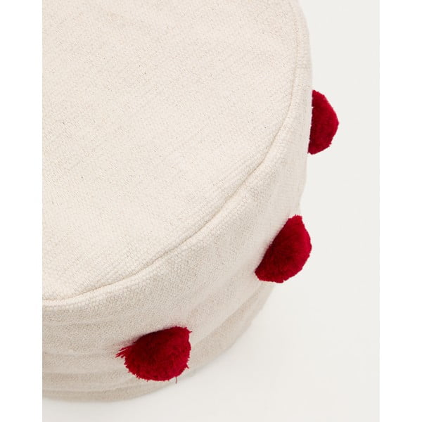 Piros-bézs puff Manua – Kave Home-image-1