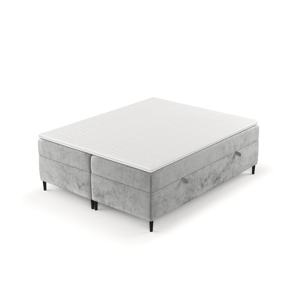 Szürke ágyneműtartós boxspring ágy 180x200 cm Araya – Maison de Rêve