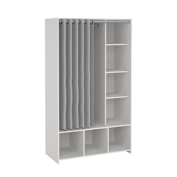 Fehér-szürke ruhásszekrény 105x180 cm Kit – Tvilum-image-2