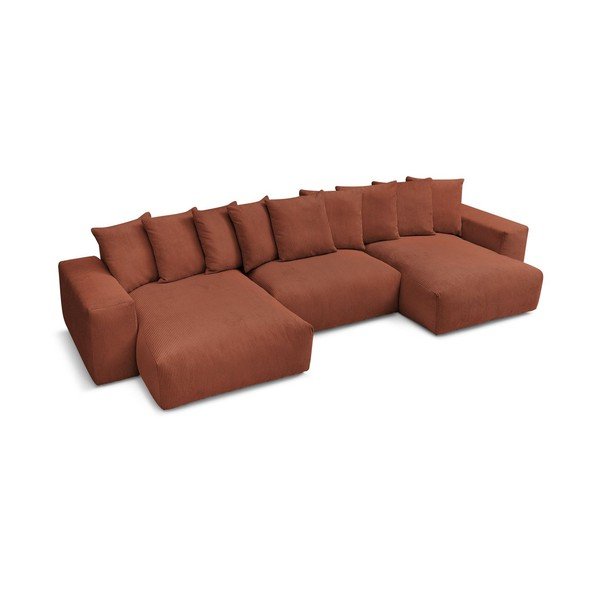 Téglavörös kordbársony sarokkanapé Voltaire – Bobochic Paris-image-4