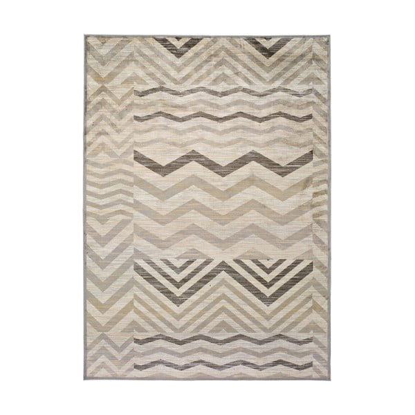 Belga Zig Zag szürke viszkóz szőnyeg, 70 x 220 cm - Universal
