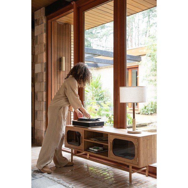 Natúr színű bambusz TV-állvány 150x55x40 cm Caroun – Dutchbone-image-4