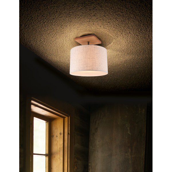 Világosszürke mennyezeti lámpa textil búrával Elmau – Trio-image-1