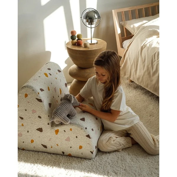 Fehér buklé-zsenília gyerek fotel Terrazzo Cloud – Wigiwama-image-2