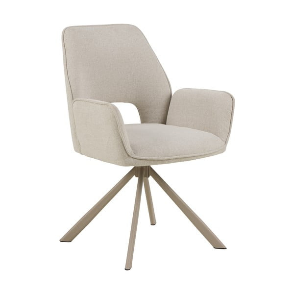 Bézs kárpitozott karfás étkezőfotel Graham – Actona