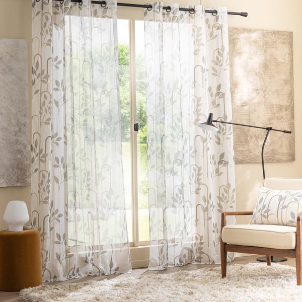Szürke voile fényáteresztő függöny 140x240 cm Roseris – douceur d'intérieur-image-1