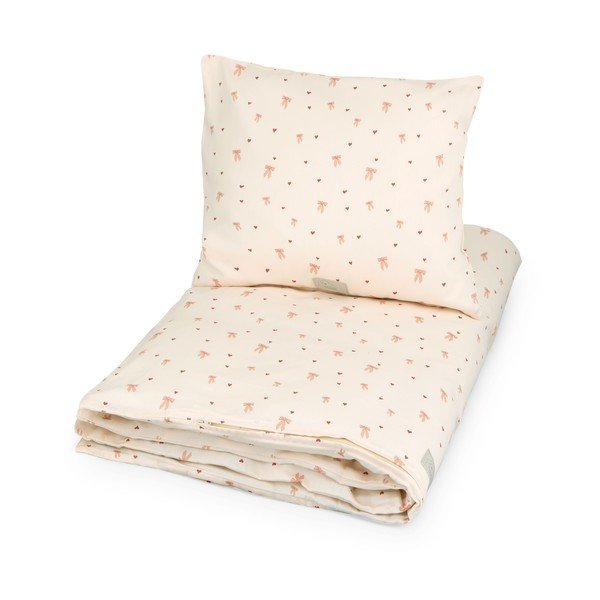 Világossárga-rózsaszín bio pamut gyerek ágyneműhuzat babaágyhoz 100x140 cm Bows – Cam Cam Copenhagen