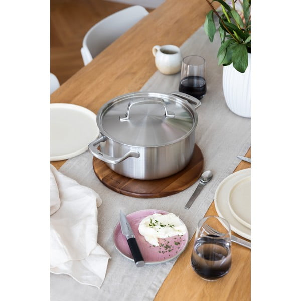 Indukciós tűzhelyhez alkalmas rozsdamentes acél lábas fedővel 4 l Lucca 3.0 – FABINI-image-2