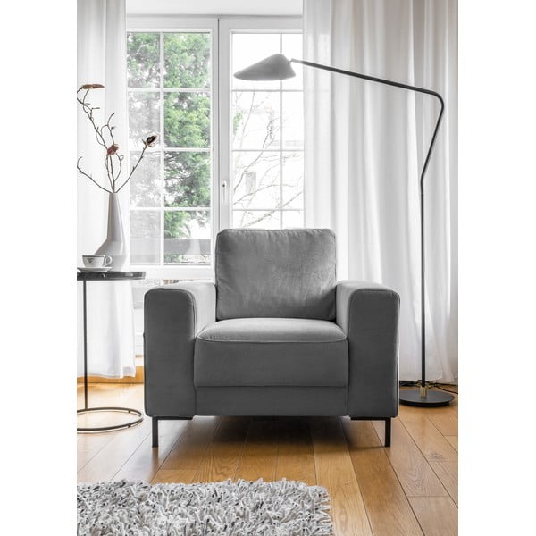 Szürke kordbársony fotel Lofty Lilly – Miuform-image-1