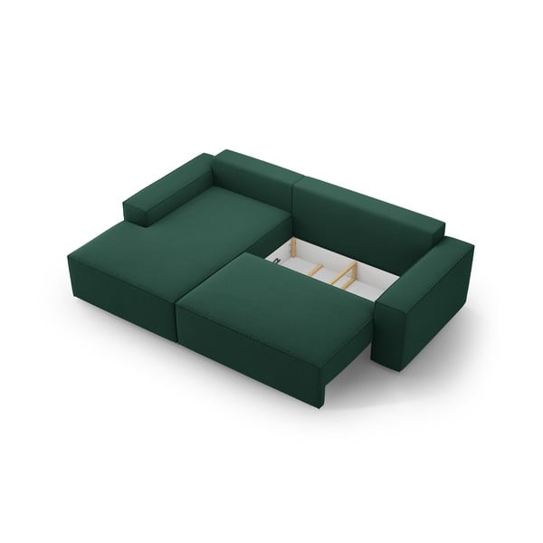 Zöld kinyitható sarokkanapé (bal oldali) Jodie – Micadoni Home-image-4
