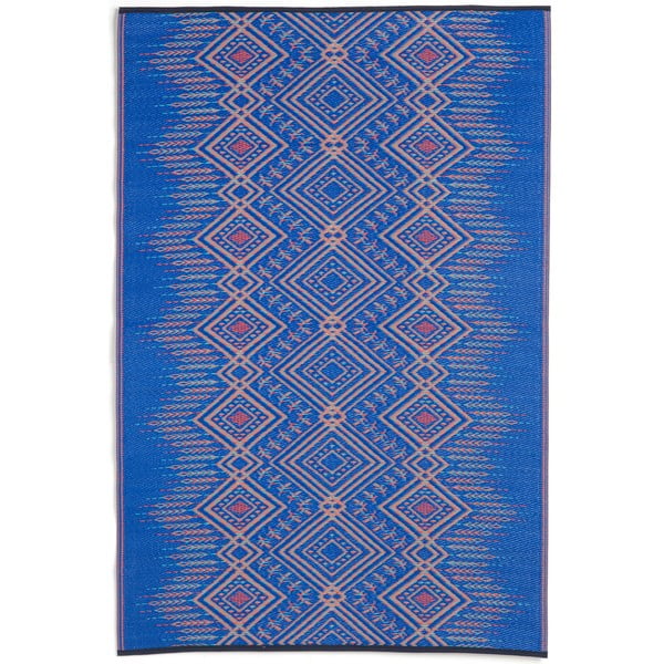 Jodhpur Multi Blue kék kétoldalas kültéri szőnyeg újrahasznosított műanyagból, 150 x 240 cm - Fab Hab