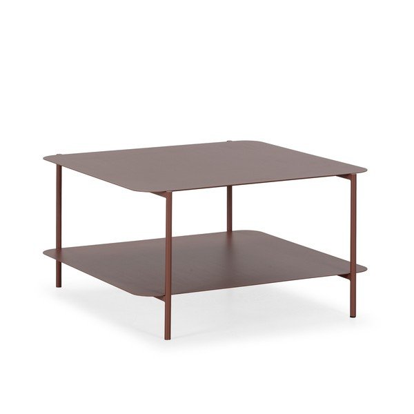 Terrakotta színű fém dohányzóasztal 70x73 cm Beatrix – MOME