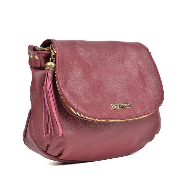 Martín borvörös bőr crossbody táska - Isabella Rhea-image-4