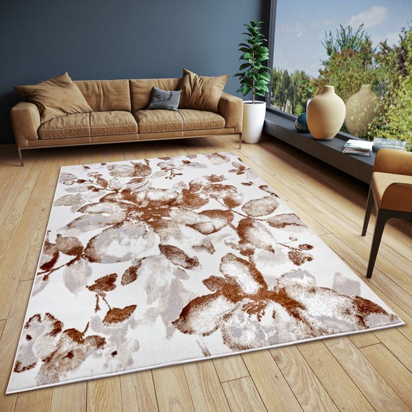 Barna szőnyeg 67x120 cm Shine Floral – Hanse Home-image-1