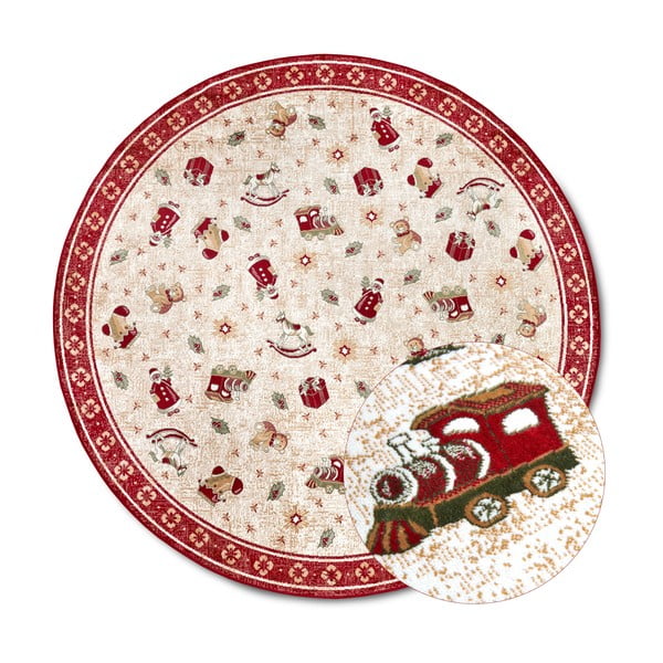 Piros pamutkeverék kerek szőnyeg karácsonyi mintával ø 200 cm Toy's Delight Red Christmas – Villeroy&Boch