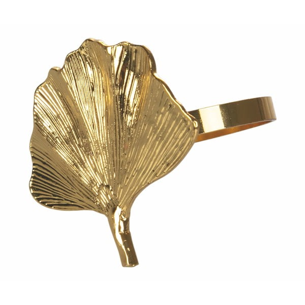 Ginko 4 db-os aranyszínű fém szalvétagyűrű szett - Villa d'Este