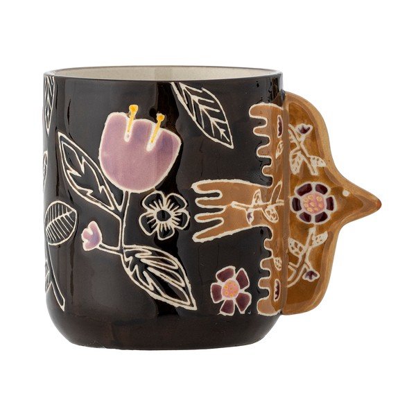 Sötétbarna kőedény csésze szett 4 db-os lattéhoz 325 ml Vivielle – Bloomingville-image-2