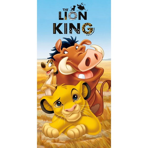 Kék-barna pamut gyerek fürdőlepedő 70x140 cm Lion King – Jerry Fabrics