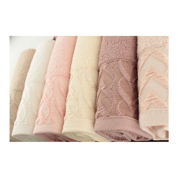 Kalp 6 darabos pamut kéztörlő szett, 30 x 50 cm-image-1